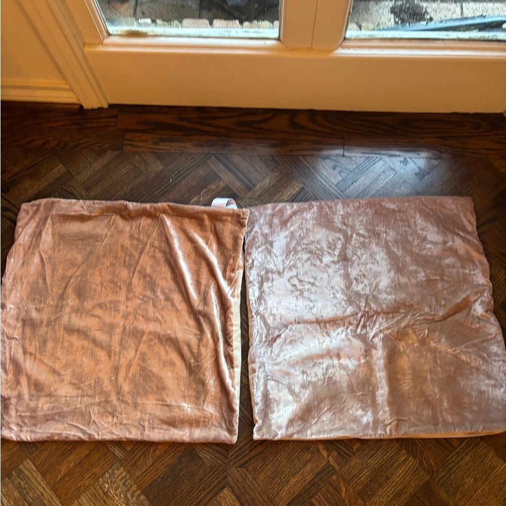 West Elm Velvet Pillow Covers in Blush Pink